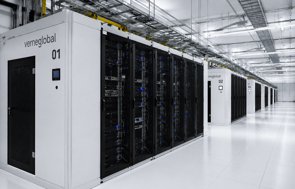 Inside the Verne Global high-performance computing data center in Keflavik, Iceland.