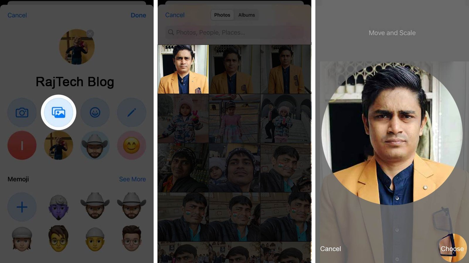 use your Photos on your iMessage Profile Photo