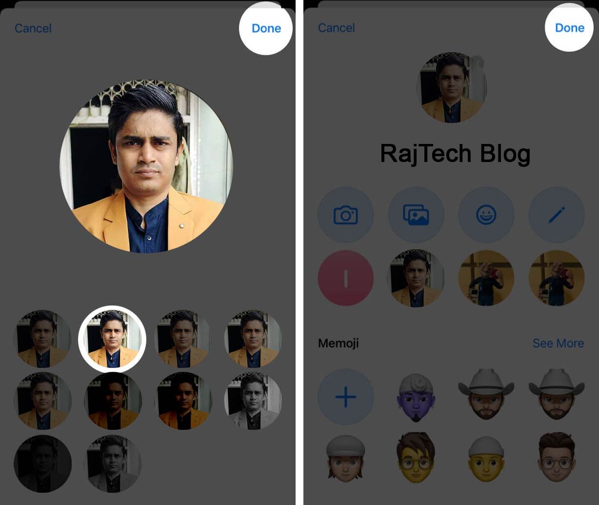 use your Photos on your iMessage Profile Photo