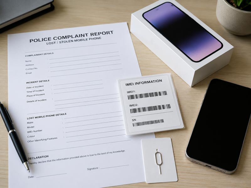 IMEI number and police complaint for a lost iPhone
